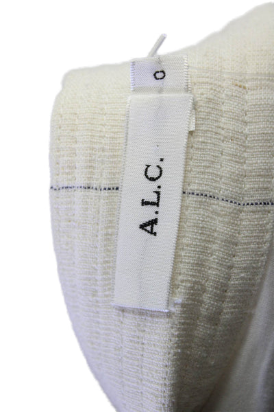 ALC Girls Linen Silk Striped Ruffle Trim Wrap Skirt Beige Size 0