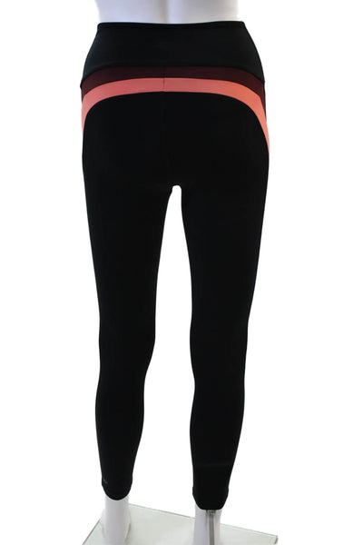 Splits59 Womens Striped Sides Pull On Leggings Black Size Extra Small
