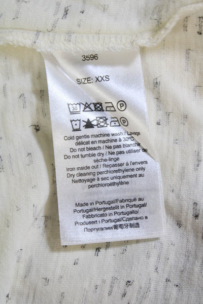 Ganni Womens Cotton Short Sleeve Round Neck Top Cream Size 2XS