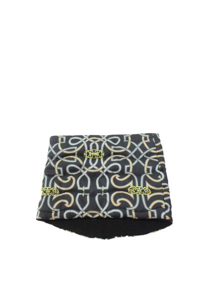 J. Mclaughlin Womens Graphic Print Neck Fleece Lined Gaiter Black OS