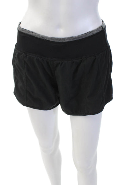 Lululemon Womens  Zippered Pocket Detail Paneled Athletic Shorts Black Size S