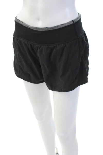 Lululemon Womens  Zippered Pocket Detail Paneled Athletic Shorts Black Size S