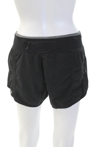 Lululemon Womens  Zippered Pocket Detail Paneled Athletic Shorts Black Size S