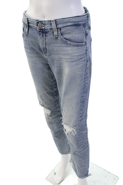 AG-ED Denim Womens Cotton Distressed Detail Five Pocket Jeans Blue Size 25