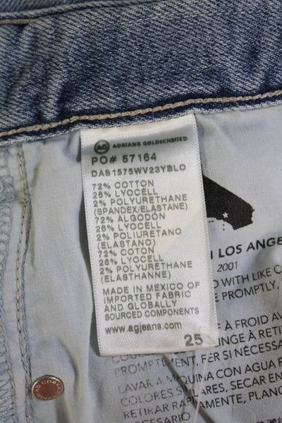 AG-ED Denim Womens Cotton Distressed Detail Five Pocket Jeans Blue Size 25
