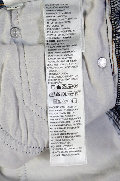 Levis Womens Cotton Buttoned High Rise Five Pocket Straight Jeans Blue Size 25
