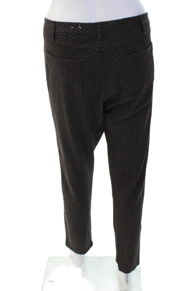 J. Mclaughlin Womens Geometric Print Pocketed Skinny Leg Pants Brown Size 14