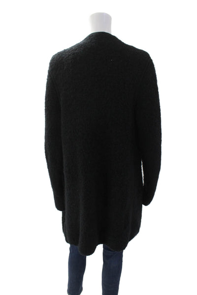 Vince Womens Long Sleeve Fringe Open Front Knit Cardigan Sweater Black Small