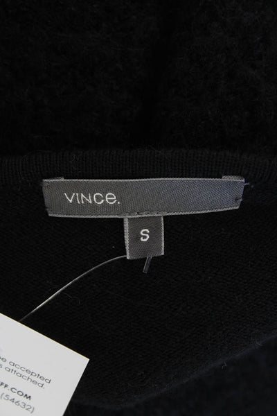 Vince Womens Long Sleeve Fringe Open Front Knit Cardigan Sweater Black Small