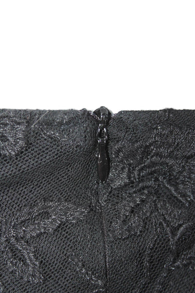 Paul & Joe Womens Back Zip Knee Length Mesh Overlay Skirt Black Size FR 38