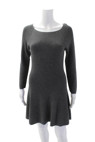 Joie Womens Long Sleeve Scoop Neck Didiere Sweater Dress Gray Size XS
