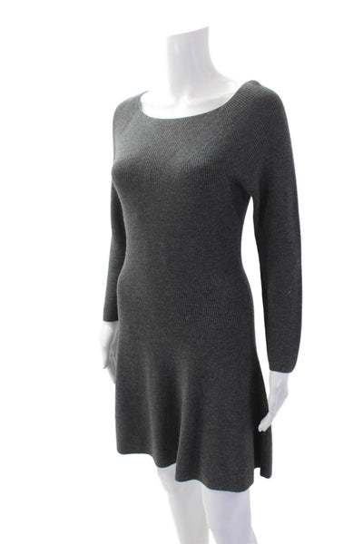 Joie Womens Long Sleeve Scoop Neck Didiere Sweater Dress Gray Size XS
