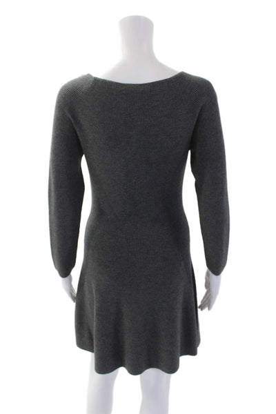 Joie Womens Long Sleeve Scoop Neck Didiere Sweater Dress Gray Size XS