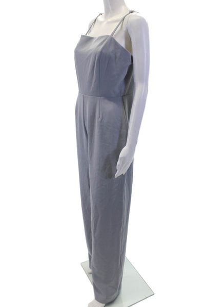 Wayf Womens Solid Square Neck Sleeveless Jumpsuit Gray Size L