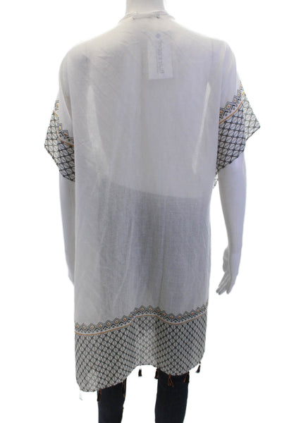 Do Everything In Love Womens Abstract Tassel Trim Vest White Size M