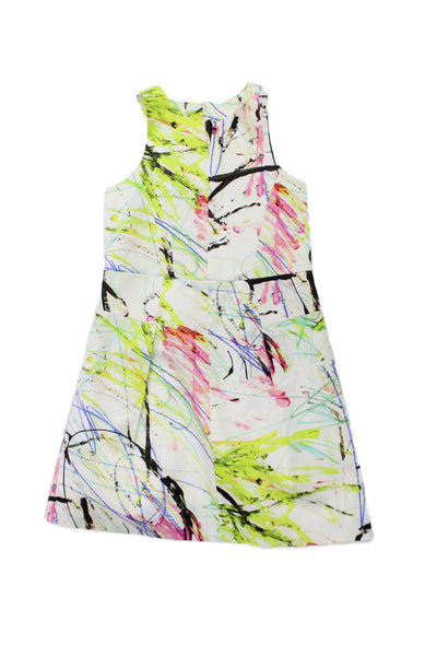 Milly Minis Girls Cotton Blend Abstract Sleeveless Dress Multicolor Size 7