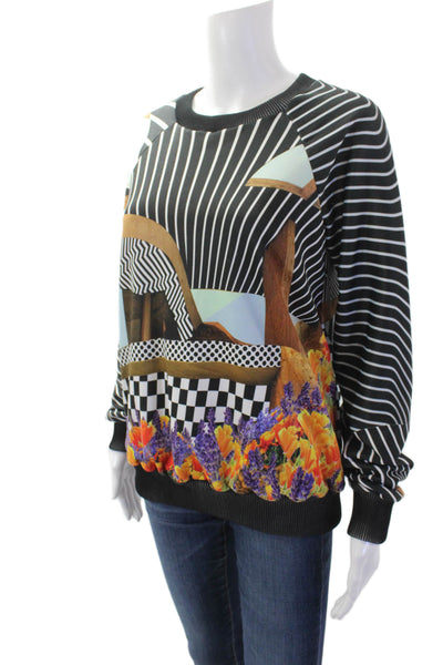Clover Canyon Womens Long Sleeve Abstract Print Crewneck Multi Size S
