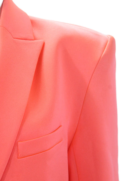 Alex Perry Womens Solid Double Breasted Button Up Blazer Jacket Pink Size 4