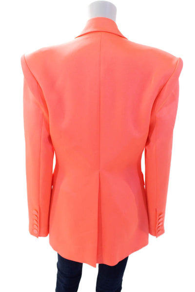 Alex Perry Womens Solid Double Breasted Button Up Blazer Jacket Pink Size 4