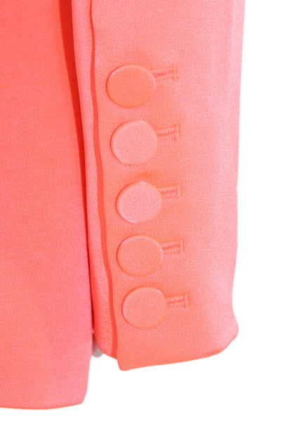 Alex Perry Womens Solid Double Breasted Button Up Blazer Jacket Pink Size 4