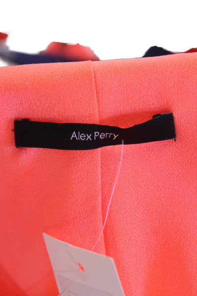 Alex Perry Womens Solid Double Breasted Button Up Blazer Jacket Pink Size 4