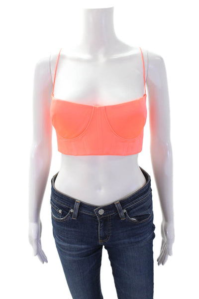 Alex Perry Womens Solid Hook Closure Cropped Corset Top Pink Size 12