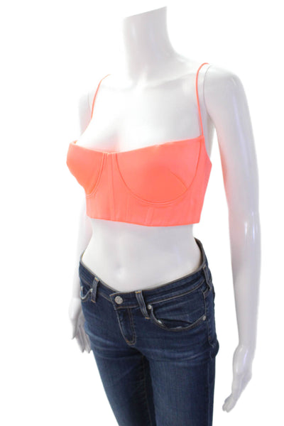 Alex Perry Womens Solid Hook Closure Cropped Corset Top Pink Size 12