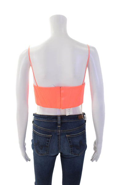 Alex Perry Womens Solid Hook Closure Cropped Corset Top Pink Size 12
