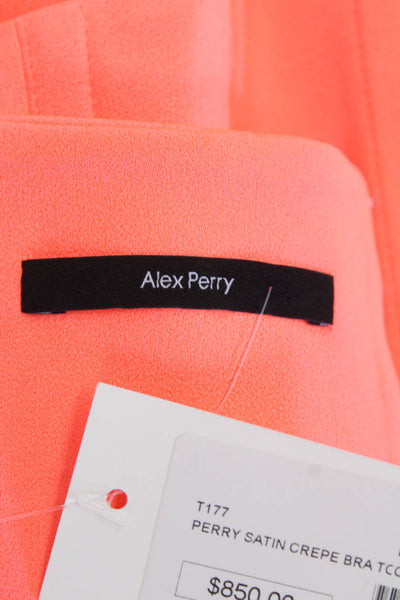 Alex Perry Womens Solid Hook Closure Cropped Corset Top Pink Size 12