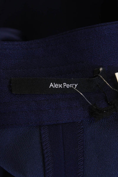 Alex Perry Womens Solid Pleated Two Pocket High-Rise Shorts Navy Size 4