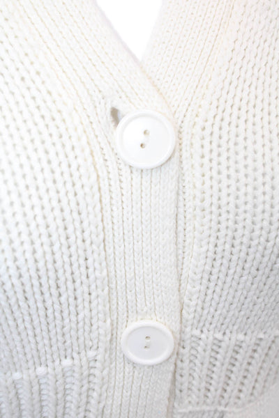 Fast Forward Womens Cotton Hooded Cardigan Sweater Top White Size 12