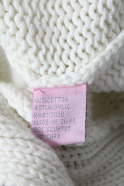 Fast Forward Womens Cotton Hooded Cardigan Sweater Top White Size 12
