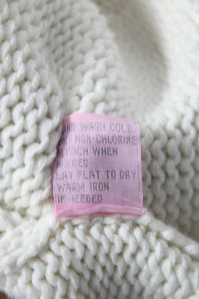 Fast Forward Womens Cotton Hooded Cardigan Sweater Top White Size 12