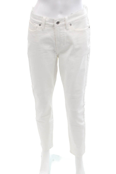 Vince Womens Cotton High Rise Skinny Leg Denim Jeans White Size 28