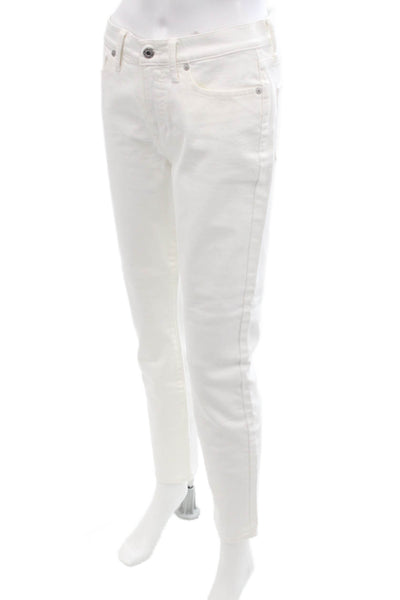 Vince Womens Cotton High Rise Skinny Leg Denim Jeans White Size 28