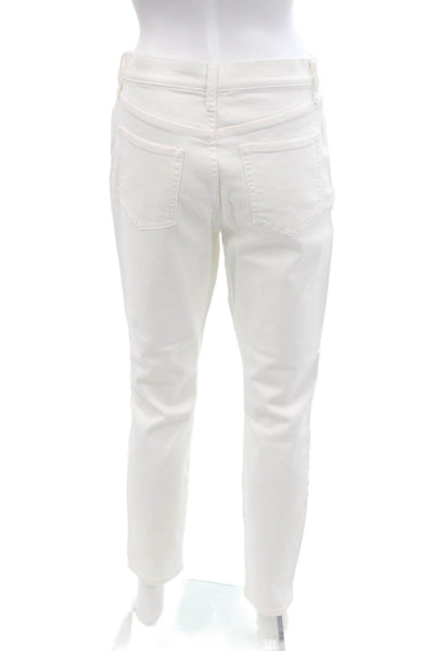 Vince Womens Cotton High Rise Skinny Leg Denim Jeans White Size 28