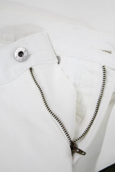 Vince Womens Cotton High Rise Skinny Leg Denim Jeans White Size 28