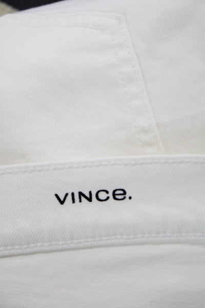 Vince Womens Cotton High Rise Skinny Leg Denim Jeans White Size 28