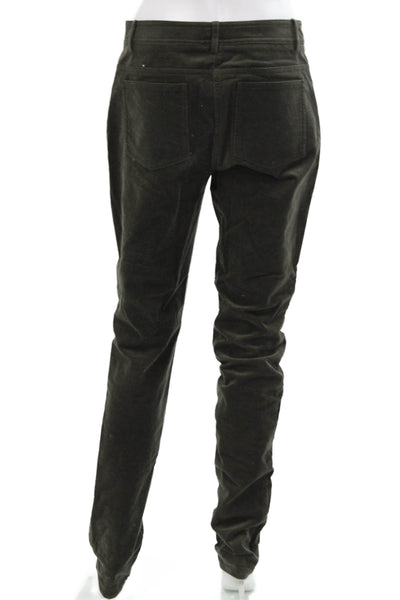 Worth New York Womens Corduroy High Rise Slim Straight Leg Pants Olive Size 2