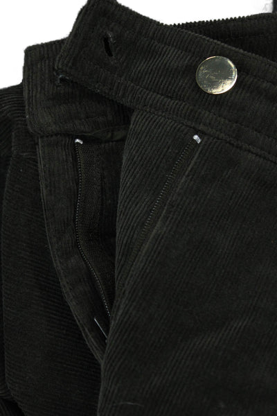 Worth New York Womens Corduroy High Rise Slim Straight Leg Pants Olive Size 2