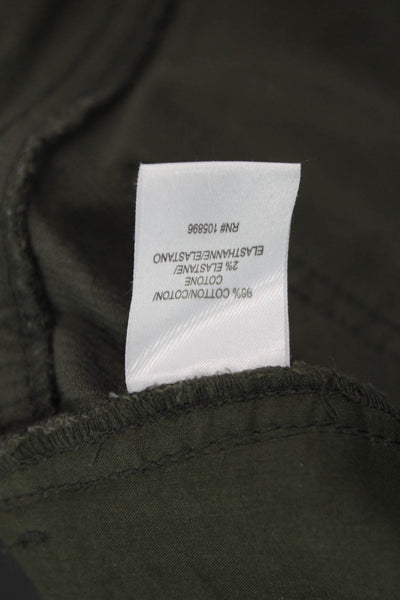 Worth New York Womens Corduroy High Rise Slim Straight Leg Pants Olive Size 2