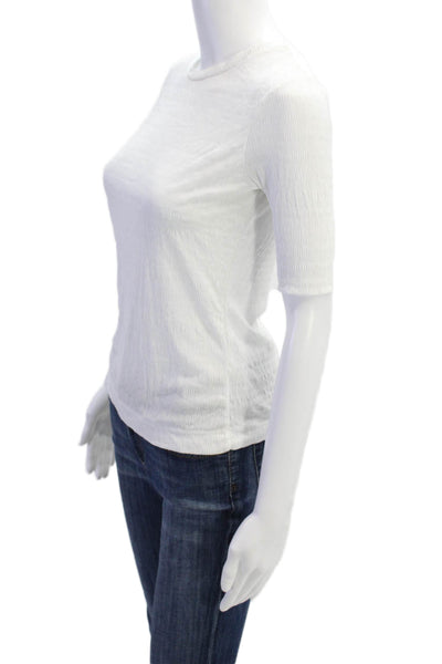 Zara Womens Solid Short Sleeve Crewneck T Shirt White Size S