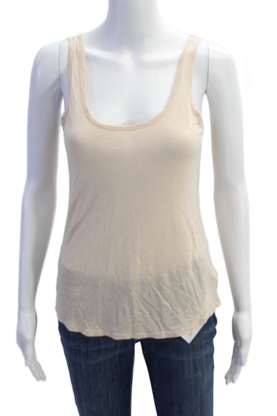 L'Agence Womens Sleeveless Scoop Neck Tank Top Beige Size XS