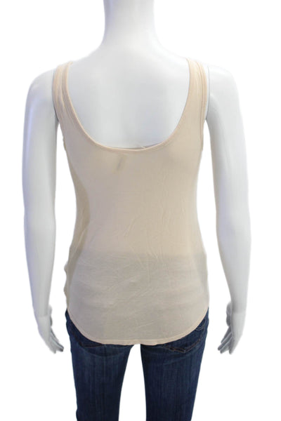 L'Agence Womens Sleeveless Scoop Neck Tank Top Beige Size XS