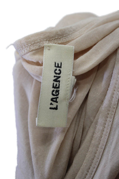 L'Agence Womens Sleeveless Scoop Neck Tank Top Beige Size XS