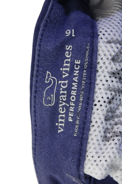 Vineyard Vines Boys Chino Knee-Length Zip Fly Shorts Navy Blue Size 16