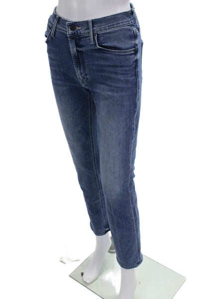 Mother Womens Cotton Zip Button Slim Leg Denim Jeans Blue Size EUR 28