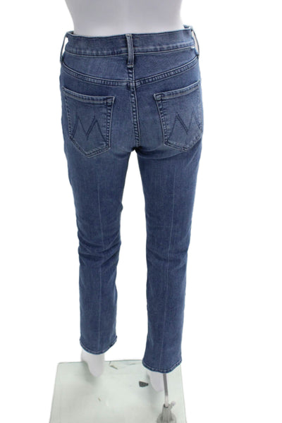 Mother Womens Cotton Zip Button Slim Leg Denim Jeans Blue Size EUR 28