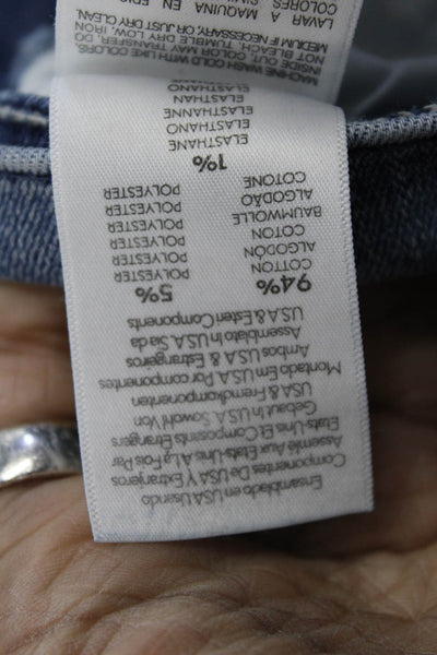 Mother Womens Cotton Zip Button Slim Leg Denim Jeans Blue Size EUR 28