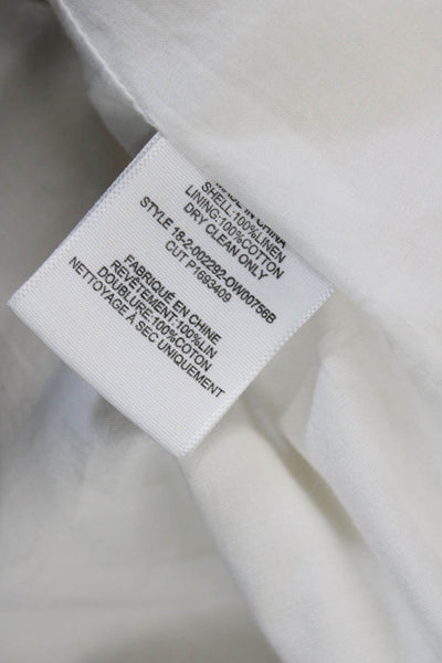 Joie Womens Single Button Notched Lapel Woven Linen Blazer Jacket White Size 6